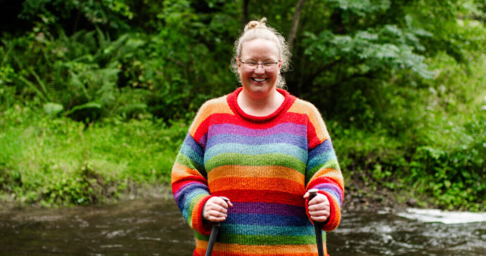 Kerri Andrews out walking by a river