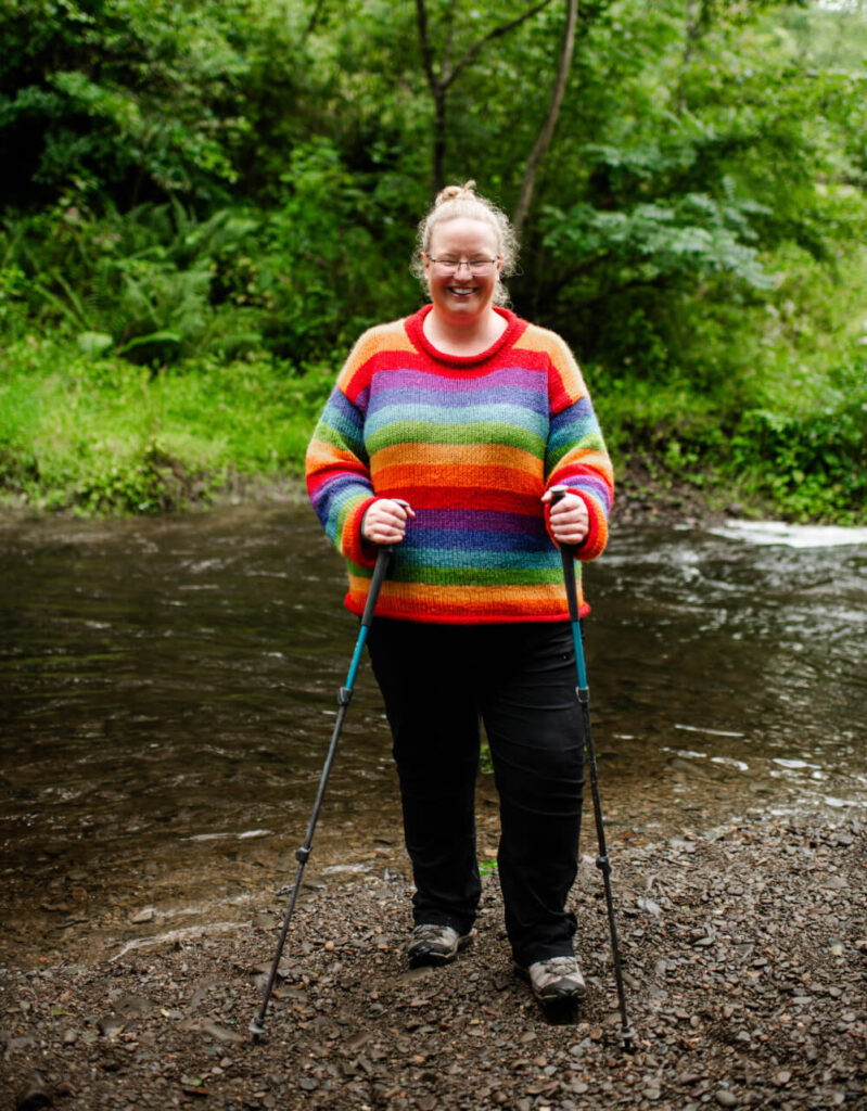 Kerri Andrews out walking by a river